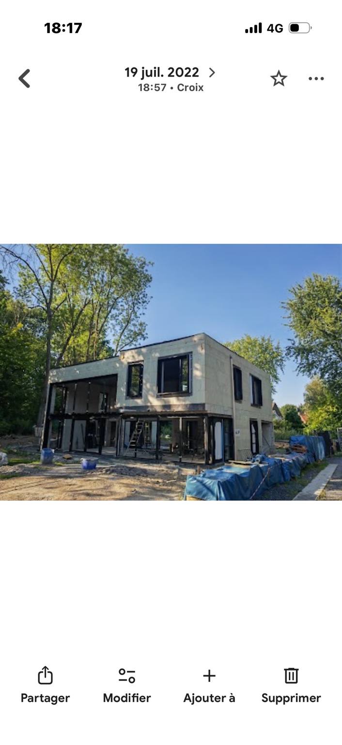 Structure d'une maison contemporaine